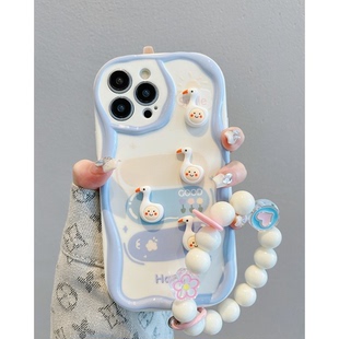 立体四只小鸭子oppoReno15pro可爱手机壳reno14/13/12新款findx9/x8软a5/a6女款k13卡通r17硅胶ace全包保护套