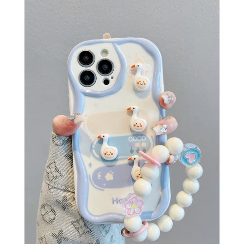 立体四只小鸭子oppoReno15pro可爱手机壳reno14/13/12新款findx9/x8软a5/a6女款k13卡通r17硅胶ace全包保护套