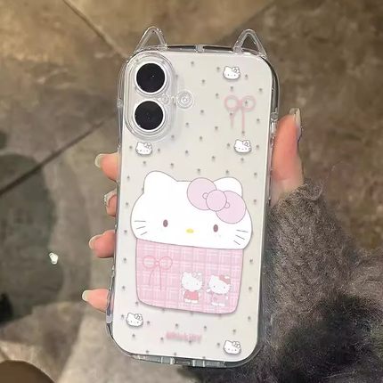 格纹星星猫咪适用小米17promax手机壳米15/14/13新款k80透明k70软壳女款note15/14全包镜头Civi3防摔软保护套