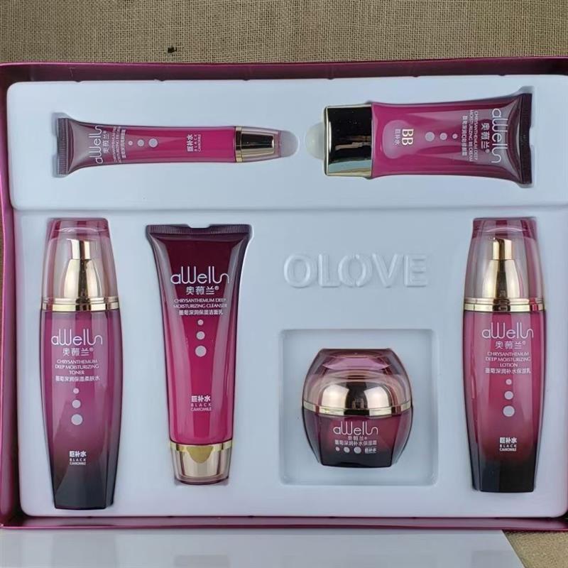 正品奥薇兰墨菊六件套柔肤水眼霜保湿乳保湿霜洁面乳BB霜