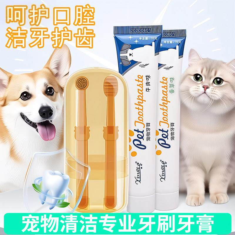 宠物牙刷牙膏宠物狗狗猫咪专用小型犬除口臭去牙结石清洁宠物用品