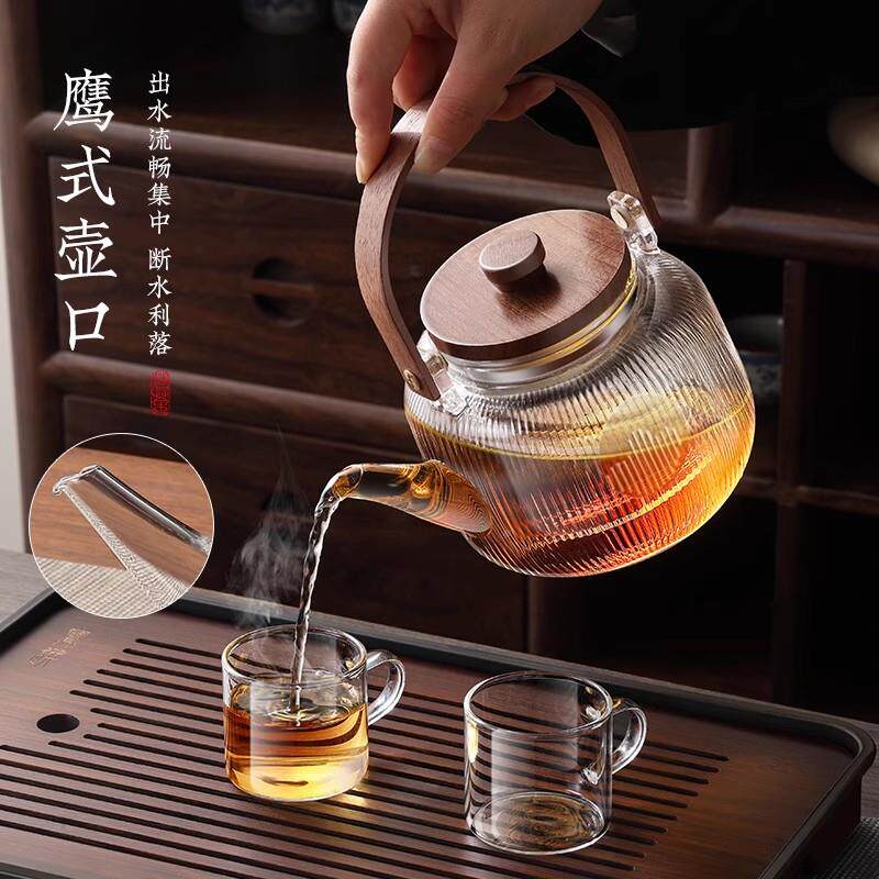 梁德国新玻璃烧茶水壶泡提壶家用围炉煮茶茶具套装电陶XPD炉煮茶