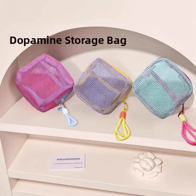旅行旅游户外透明杂物收纳彩色豆腐包超轻网格包多功能耐用大容量