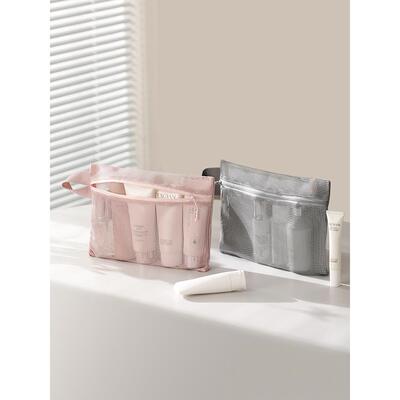 简约洗漱包网眼手提化妆包女洗浴健身旅行便携透气沥水收纳袋