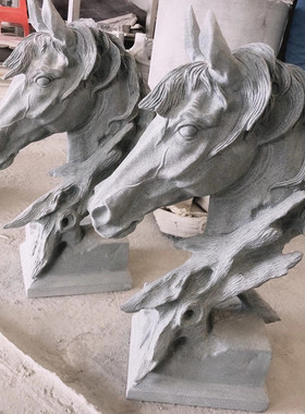 石雕汉白玉马头工艺品摆件花岗岩石雕马石雕腾飞马青石石雕马厂家