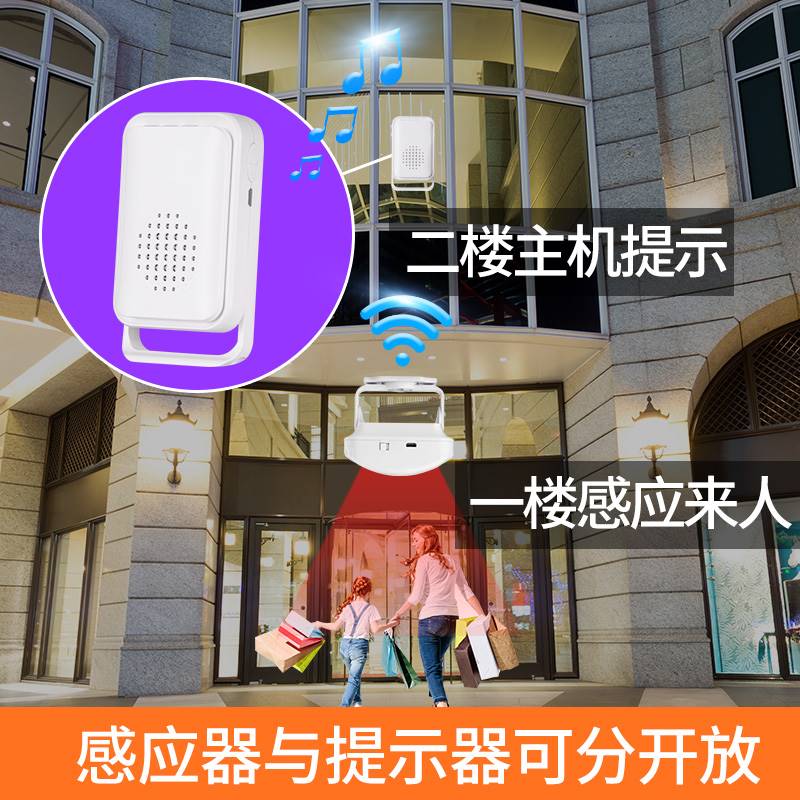 门口欢迎光临感应器进门进店迎宾门铃语音提示器提醒店铺超市分体