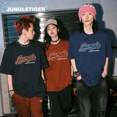 街头休闲260g纯棉情侣半袖 丛林老虎高街vintage字母短袖 t恤男美式