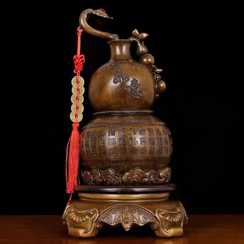百福如意葫芦摆件大号客厅酒柜装饰品福字如意进门口玄关壁柜酒柜