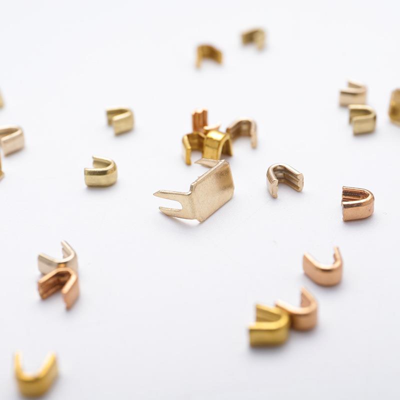 铜质5号U型码爪钉 浅金色抓钉 箱包五金配件 拉链尾止拉链锁