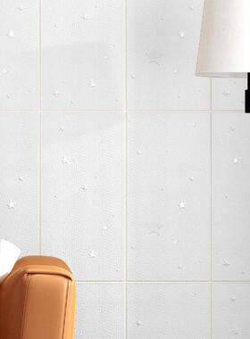 白色墙纸自粘3d立体泡沫砖墙壁贴四连片出租屋墙面翻新墙贴防水