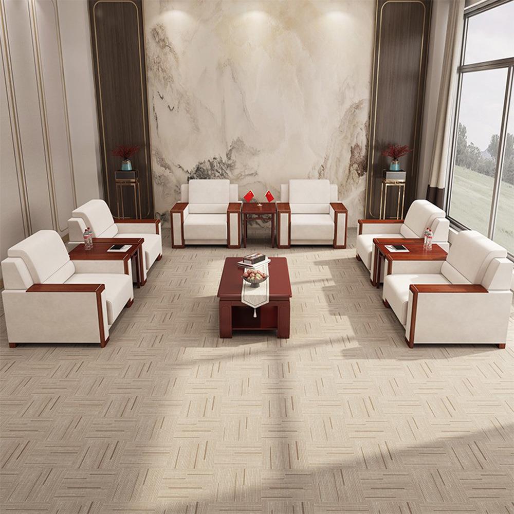 简约现代贵宾室沙发单人位接待沙发家具商务会客室办公布艺沙发