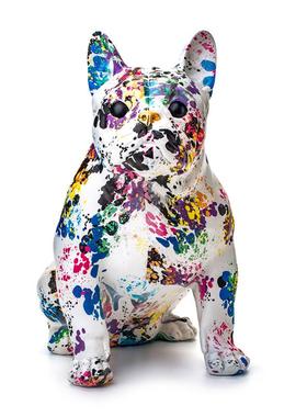 现代简约炫彩动物斗牛犬树脂工艺品客厅卧室电视柜摆件跨境