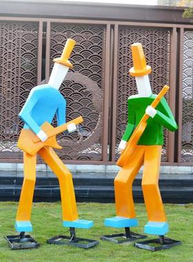 户外玻璃钢抽象音乐人物雕塑校园城市广场酒店公园人像艺术品定制