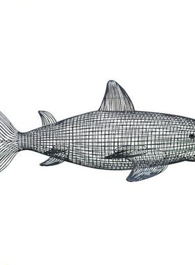 定做大型海洋仿真动物落地摆件不锈钢镂空鲸鱼雕塑抽象室外艺术品