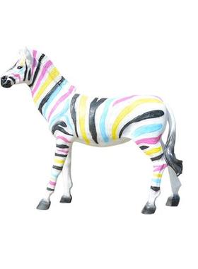 户外大型仿真玻璃钢彩绘斑马雕塑园林景观小区售楼部草坪动物摆件