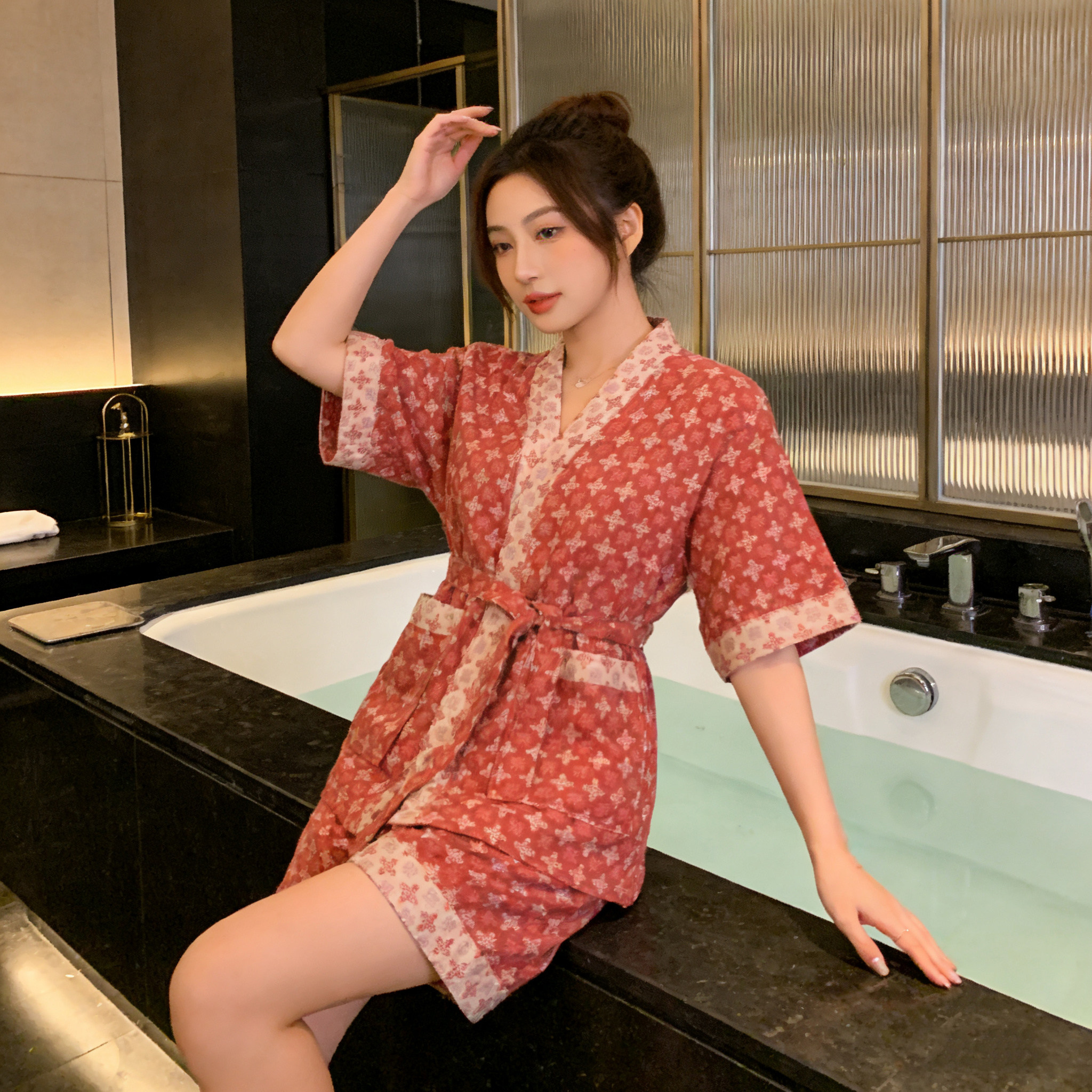 【汗蒸浴服】汗蒸服男纯棉情侣美容桑拿服加大码女洗浴服按摩足疗,居家布艺,汗蒸服,淘宝优惠券,粉丝福利购,淘宝优惠卷