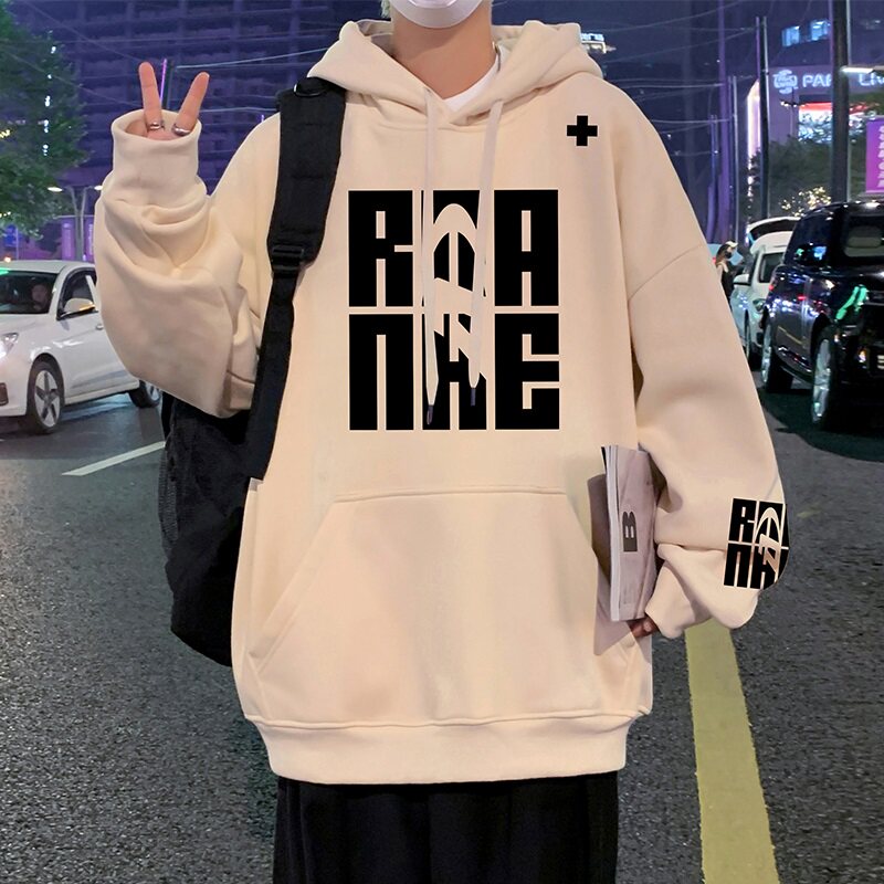 印花高街潮牌oversize连帽卫衣男春秋2026新款情侣装重磅美式外套