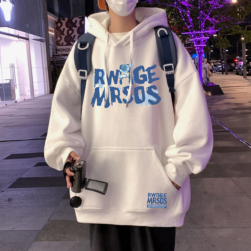 连帽vintage卫衣男春秋款美式ins潮牌上衣服春季港风宽松高街外套