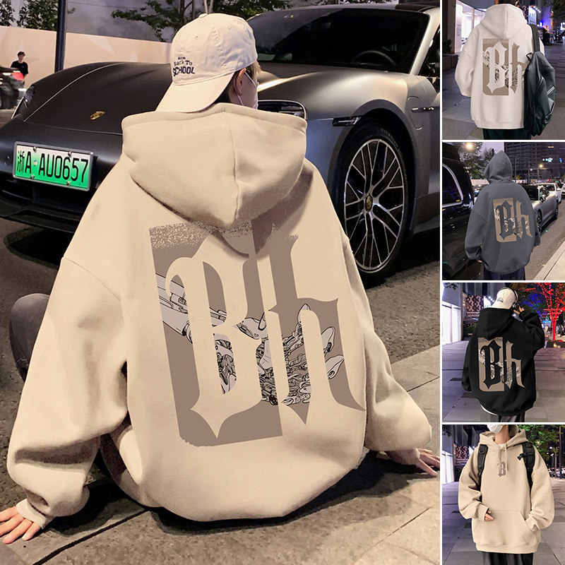 潮流连帽卫衣男春秋季2026新款美式复古ins潮牌宽松港风休闲外套