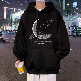 卫衣男款秋冬季美式潮流连帽外套青少年男生宽松大码情侣上衣服潮