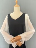 春夏百搭雪纺假袖 套可缝DIY 袖 子遮臂连肩防晒长袖 拼接半成品薄款