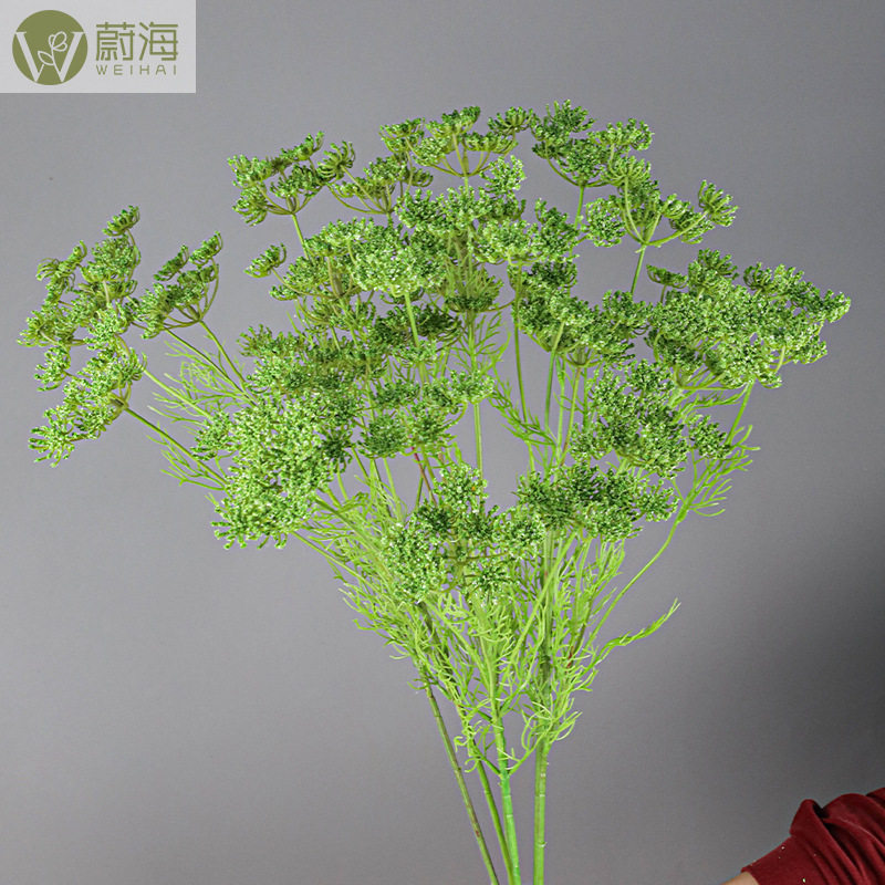 仿真蕾丝花5头水竹草婚