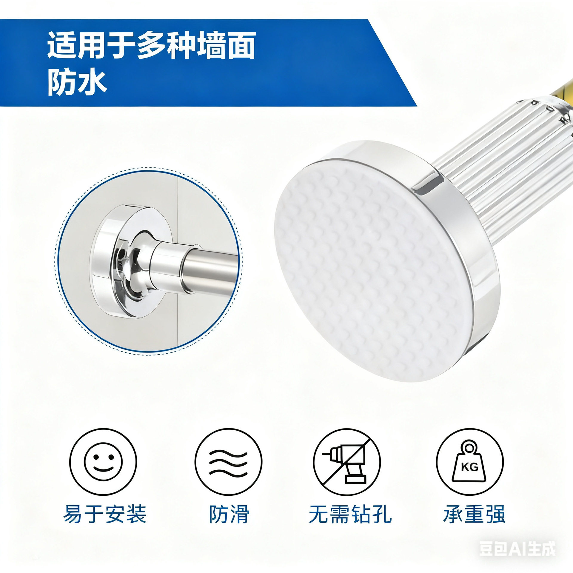 免打孔阳台落地伸缩杆晾