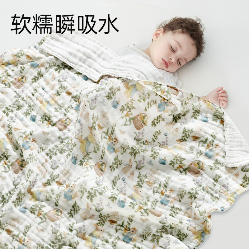 婴儿浴巾六层纯棉精梳棉