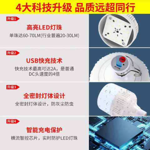 夜市摆摊充电灯泡地led应