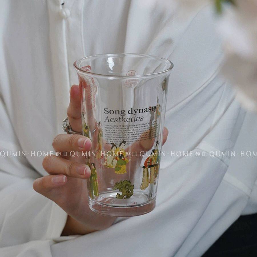 中秋复古宫廷玻璃反口杯