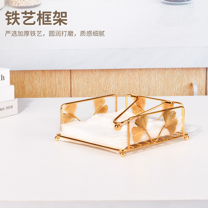 铁艺创意纸巾架方形新款纸巾盒酒店餐巾巾夹纸架厨房收纳置物架
