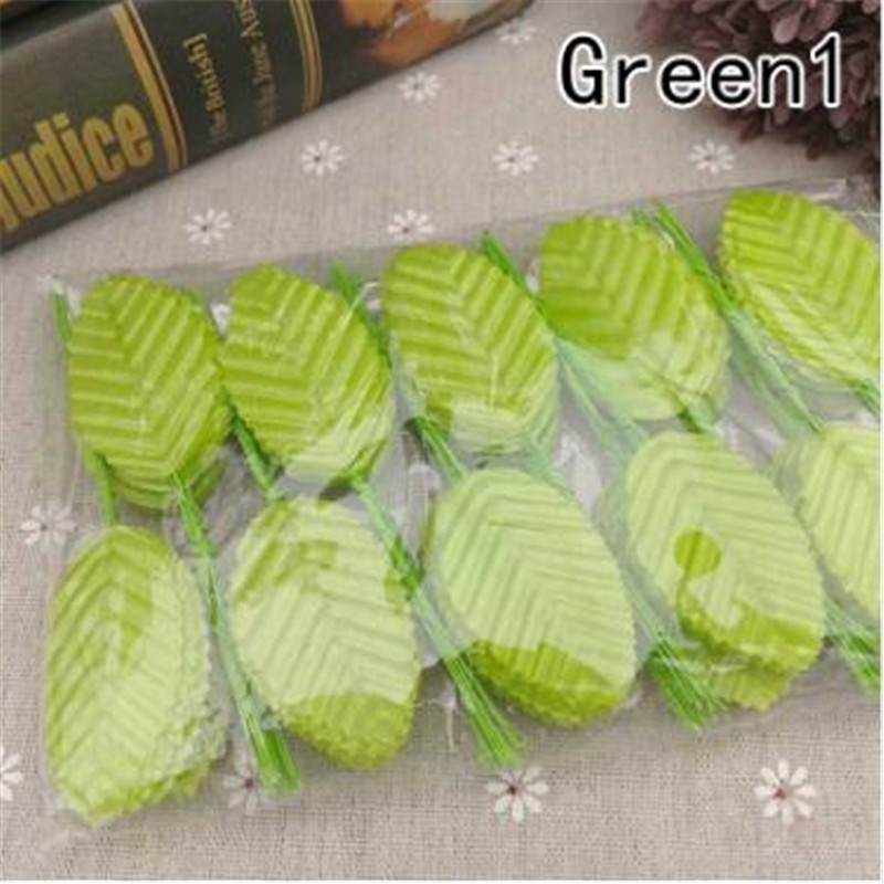 手工仿真绿叶玫瑰叶假花
