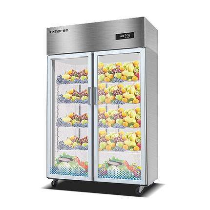 爱雪杭宝双门陈列柜大二门展示柜陈列柜冷藏冰箱点菜柜商用冷柜