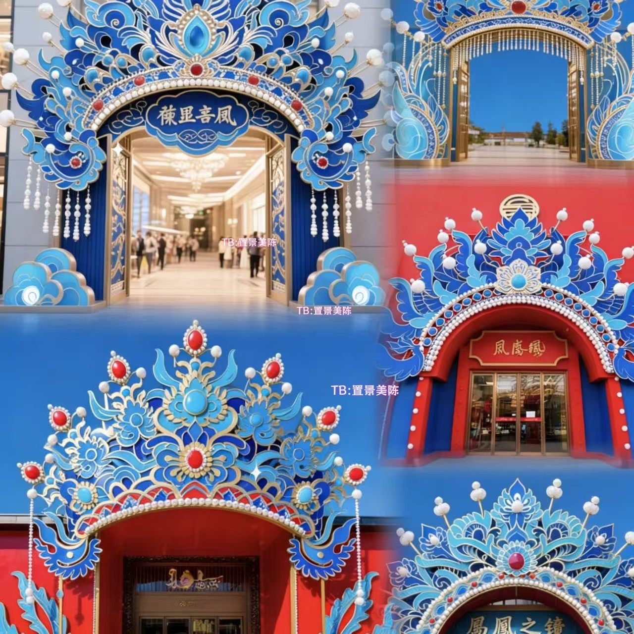 网红打卡戏曲凤冠霞帔玻璃钢雕塑