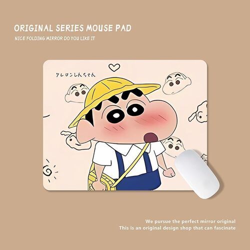 蜡笔小新鼠标垫超大号男女生可爱动漫卡通电竞游戏电脑桌垫纯棉桌