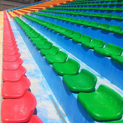 体育场看台座椅篮球观众席活动排椅电动伸缩中空吹塑阶梯看台椅厂