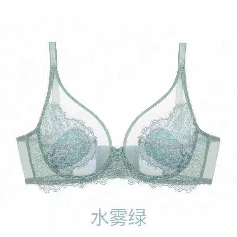 性感蕾丝内衣女大胸显小胸聚拢文胸全罩杯收副乳防下垂超薄款胸罩