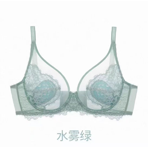 性感蕾丝内衣女大胸显小胸聚拢文胸全罩杯收副乳防下垂超薄款胸罩