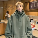 假两件连帽卫衣男春秋冬美式 潮牌半拉链重磅男生外套痞帅高领上衣