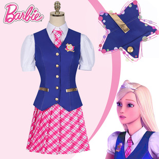 电影芭比cos服公主学院校服德兰西Barbie连衣裙紧身裤cosplay服装