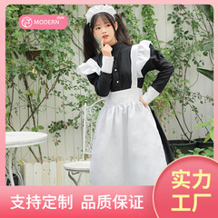 S-4XL 经典款黑白女仆装 日系哥特风长款女装大佬 lolita女佣装