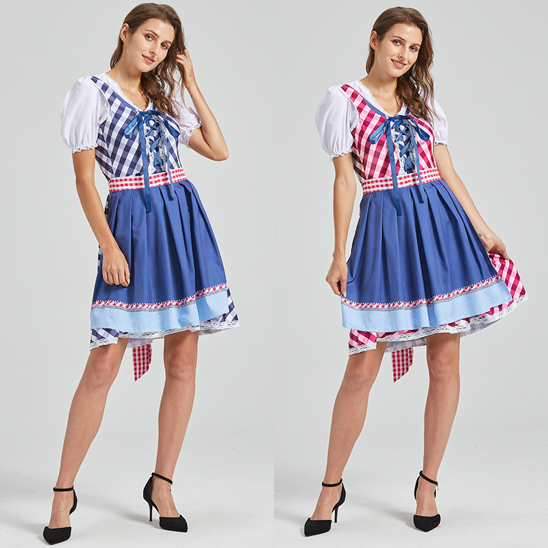 舞台节目表演服装慕尼黑啤酒节巴伐利亚女仆装德国文艺复古连衣裙
