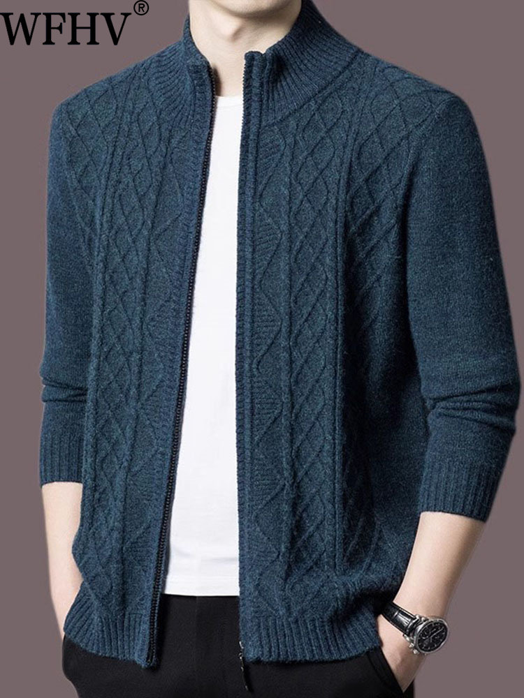 针织衫2025春季新款男高端休闲加厚新款拉炼毛衣外套百搭针织外套,男装,针织衫/毛衣,淘宝优惠券,粉丝福利购,淘宝优惠卷