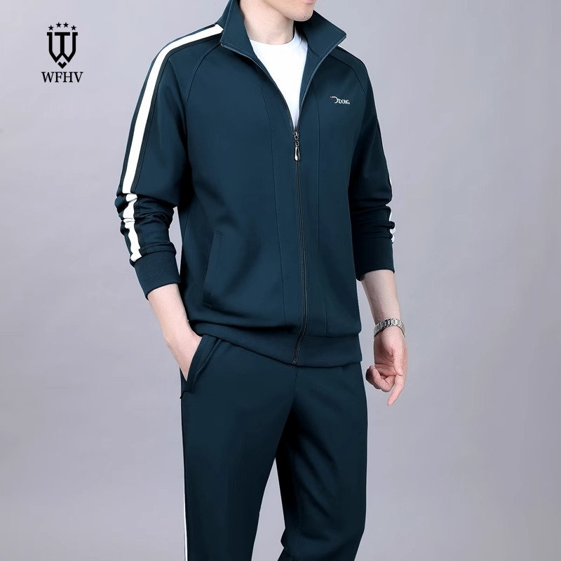 运动服休闲套装男2025年秋季新款中年长袖卫衣大码跑步宽松两件套