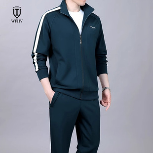 运动服休闲套装男2025年秋季新款中年长袖卫衣大码跑步宽松两件套