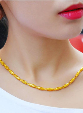 爆款越南沙金项链女不掉色防过敏【送手链戒指】婚庆锁骨链女饰品