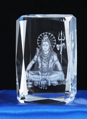 印度圣像三大神像之湿婆SHIVA梵天BRAHMA外贸纪念品3D内雕小摆件