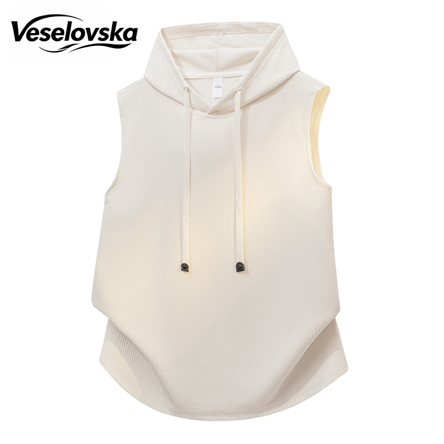 Veselovska夏季ins风潮牌连帽无袖T恤背心潮流休闲垂感舒适透气