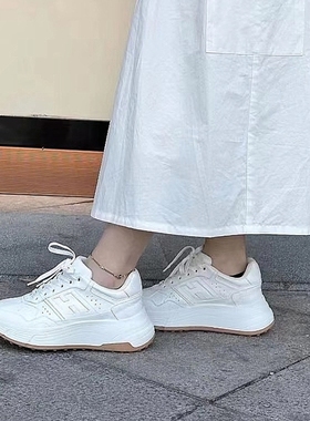 檀健次同款厚底运动鞋男hi-fi669新款真皮网拼情侣休闲云朵鞋女鞋