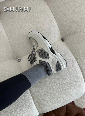 〔MY家〕SAM新款银角拼色系带运动鞋女学院风舒适百搭厚底休闲鞋